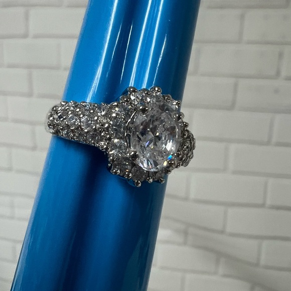 Sterling Silver Ring With Clean Stone .925 Signed NC Women Size 10 Oval - Picture 7 of 16